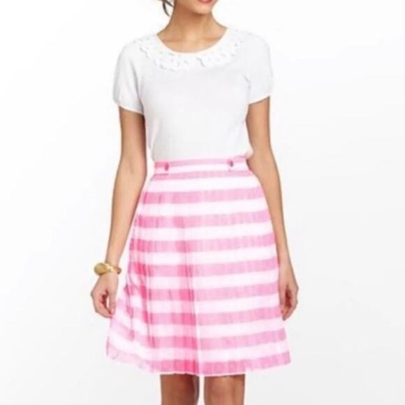 Lilly Pulitzer Virginia Striped Pleated Mini Skirt - Picture 1 of 9
